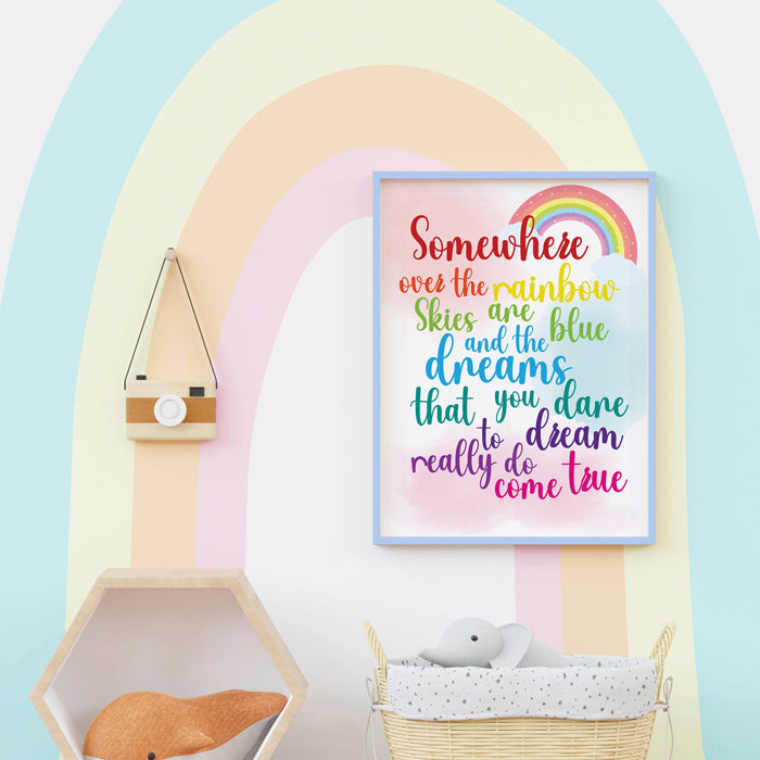 Wall Frames | Somewhere Over The Rainbow Quote