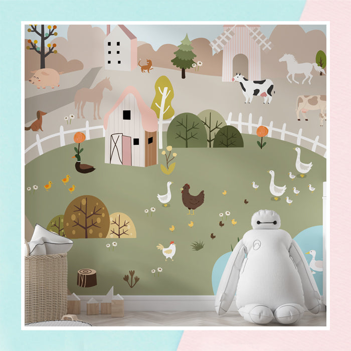 Village Farm Wallpaper
