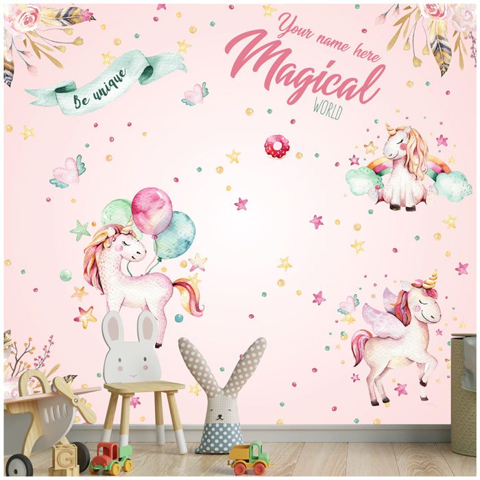 Watercolor Unicorn Theme Wallpaper