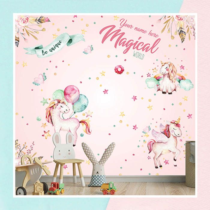 Watercolor Unicorn Theme Wallpaper