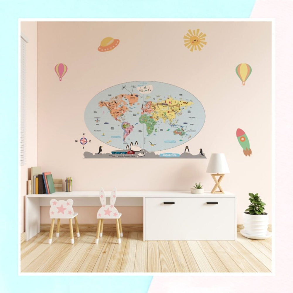 Wall Stickers For Room | Pastel World Map