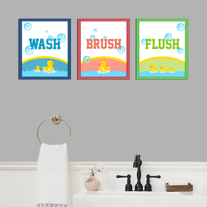 Bathroom Wall Art Frame | Yellow Duckies