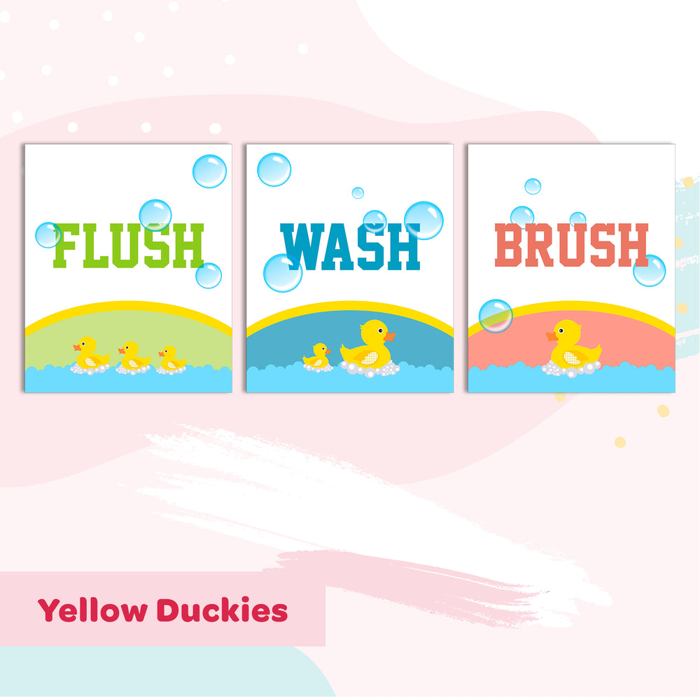 Bathroom Wall Art Frame | Yellow Duckies