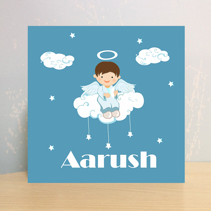 Illuminated Customized Name Canvas | Baby Angel