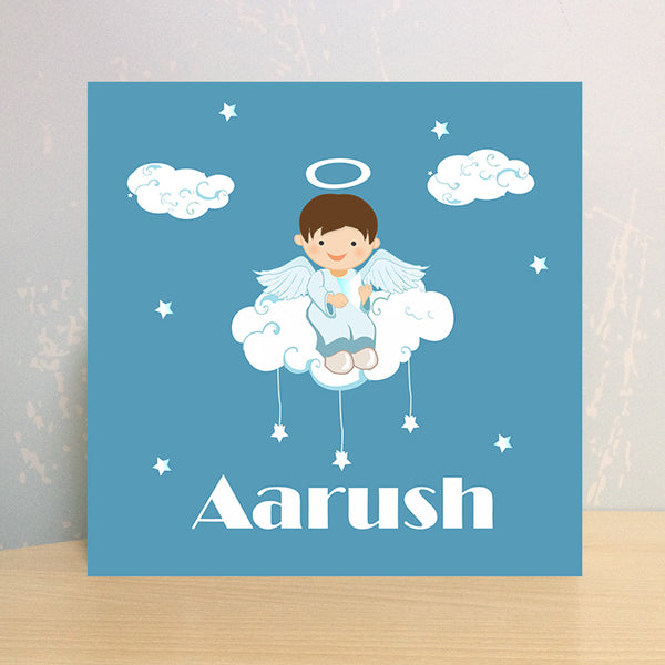 Illuminated Customized Name Canvas | Baby Angel