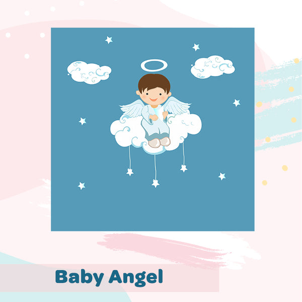 Illuminated Customized Name Canvas | Baby Angel