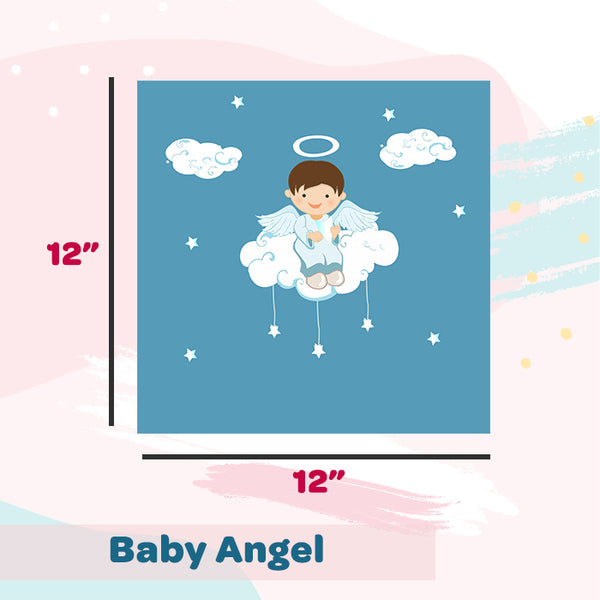 Illuminated Customized Name Canvas | Baby Angel