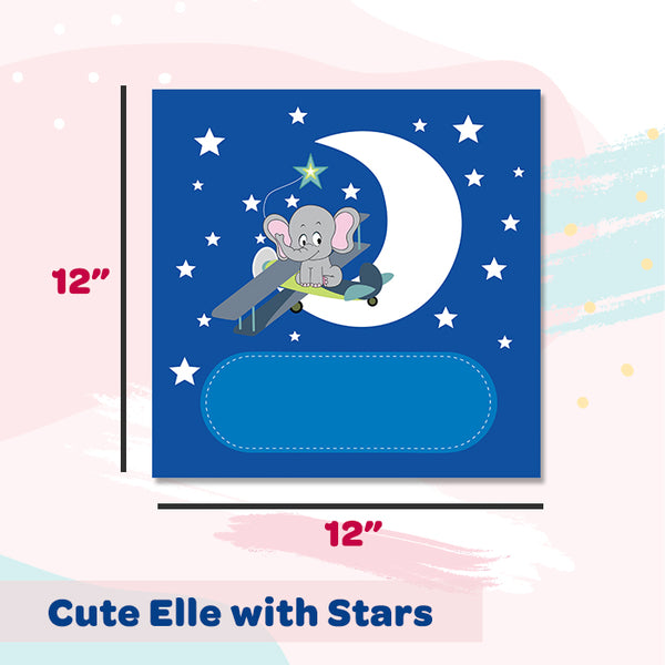 Illuminated Customized Name Canvas | Cute Elle with Stars