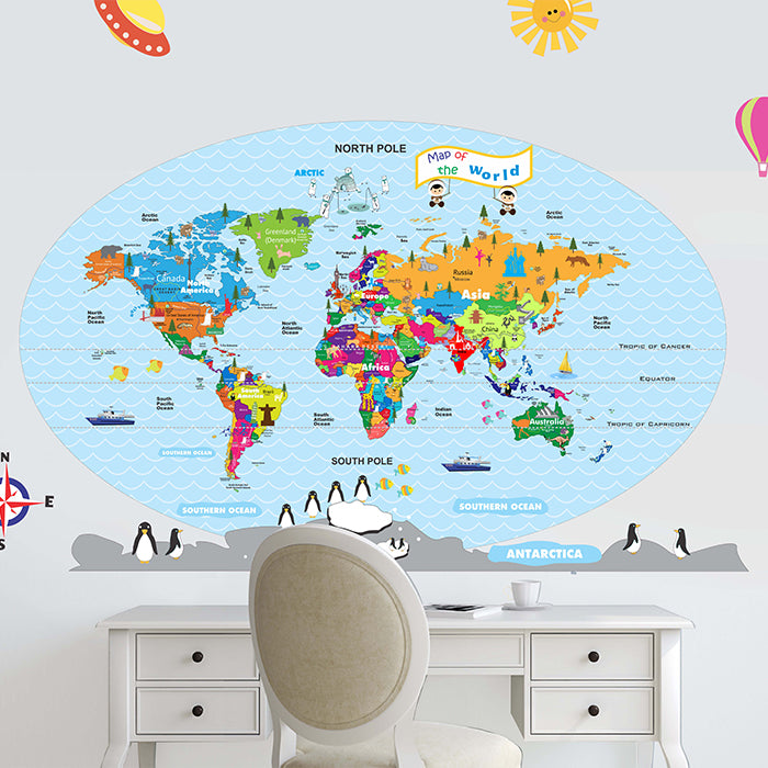 Wall Stickers For Room | World Map