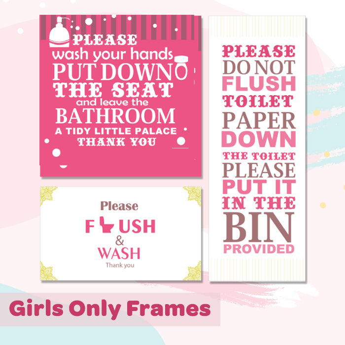 Bathroom Wall Art Frame | Girls Only