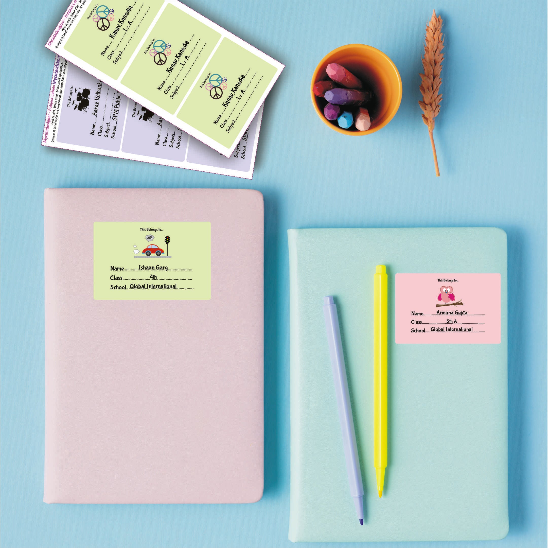 Customized Sticker Notebook Label Notebook Label – My Cute Stickons