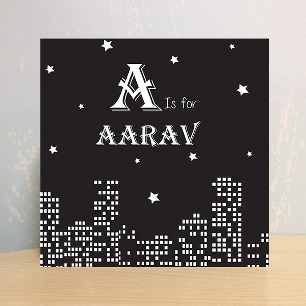 Illuminated Customized Name Canvas | Skyline