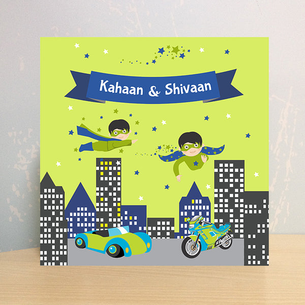 Illuminated Customized Name Canvas | Superheros