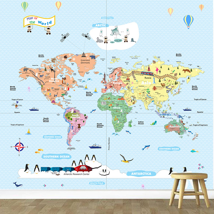 Pastel World Map Wallpaper